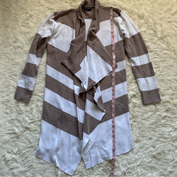525 America Cardigan Sweater Waterfall Draped Open Front Long Sleeve Stripes S - Picture 10 of 11